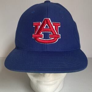 Vintage Auburn Tigers Snapback Hat Blue Red Logo The Classics Yupoong Adjustable